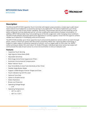 MTCH1030-I datasheet cover page