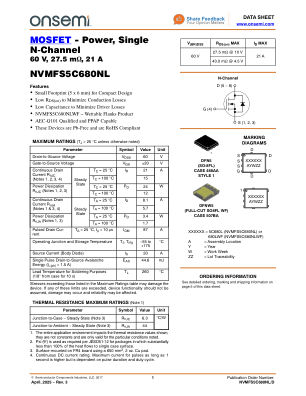 NVMFS5C680NL 数据手册首页