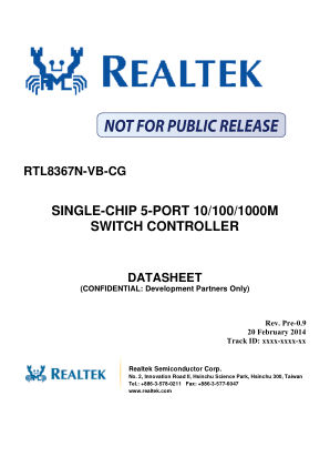 RTL8367N-VB-CG datasheet cover page