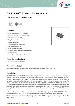 TLE4266-2 datasheet cover page