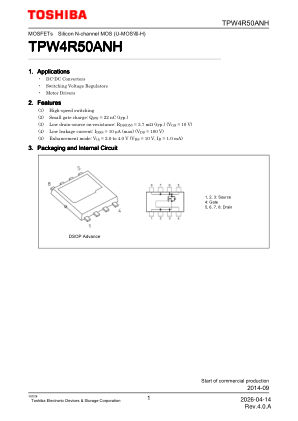 TPW4R50ANH datasheet cover page