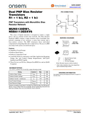 DTA113ED 数据手册首页