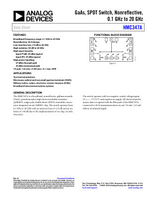 HMC347ACHIPS datasheet cover page
