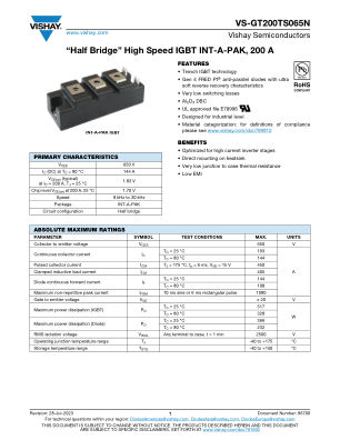 VS-GT200TS065N 数据手册首页
