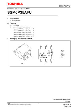SSM6P35AFU datasheet cover page