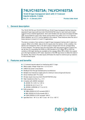 74LVCH16373ADGG datasheet cover page