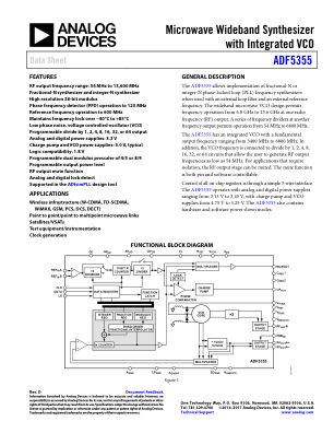 ADF5355 数据手册首页