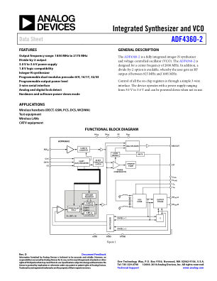 ADF4360-2 datasheet cover page