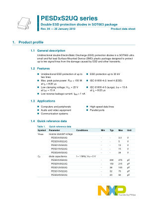 PESD5V0S2UQ datasheet cover page