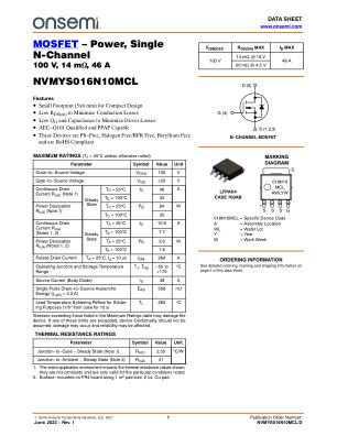 NVMYS016N10MCL 数据手册首页