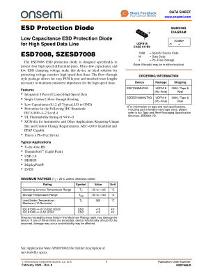 ESD7008 datasheet cover page