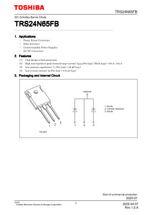 TRS24N65FB datasheet cover page
