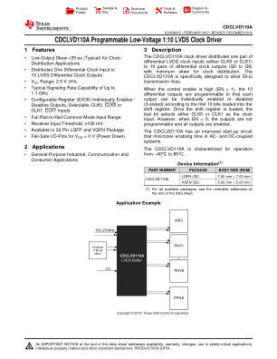 CDCLVD110A 数据手册首页