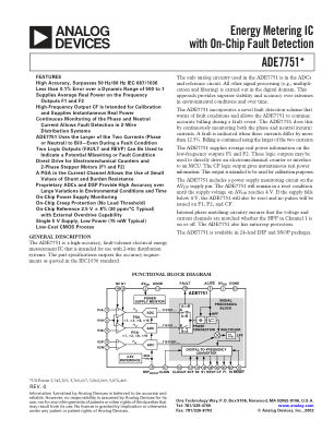 ADE7751 数据手册首页