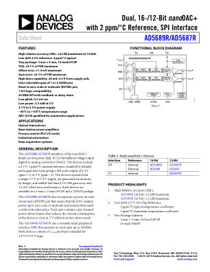 AD5689R datasheet cover page