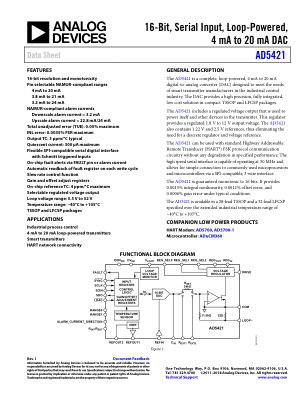 AD5421 datasheet cover page