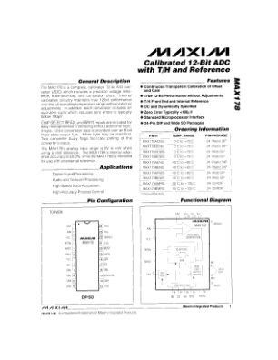 MAX178 数据手册首页