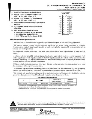 SN74LV374A-Q1 数据手册首页