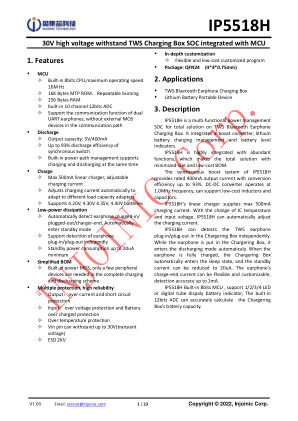 IP5518H datasheet cover page