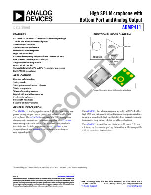 ADMP411 datasheet cover page