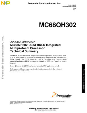 MC68QH302 数据手册首页