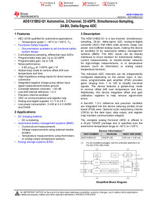 ADS131B02-Q1 datasheet cover page