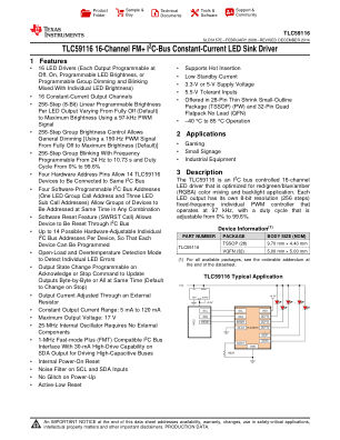 TLC59116 datasheet cover page