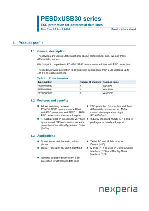 PESD1USB30087 datasheet cover page