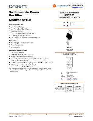 MBR2535CTL 数据手册首页