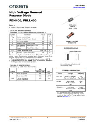 FDLL400 datasheet cover page