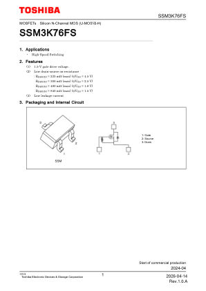 SSM3K76FS datasheet cover page