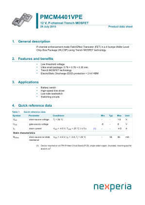 PMCM4401VPEZ datasheet cover page