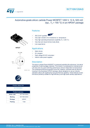 SCT10N120AG datasheet cover page