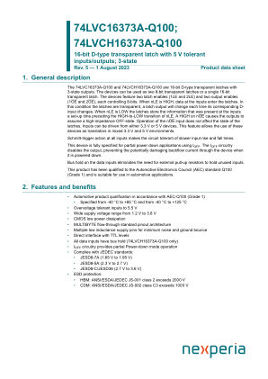 74LVC16373ADGG-Q100118 datasheet cover page