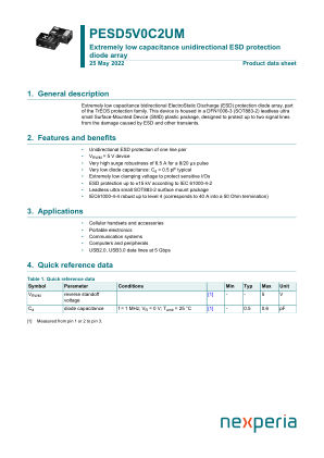 PESD5V0C2UMYL datasheet cover page