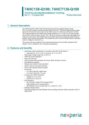 74HC138D-Q100HL datasheet cover page