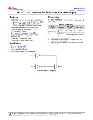 SN74ACT126-Q1 数据手册首页