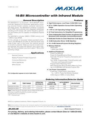 MAXQ61H datasheet cover page