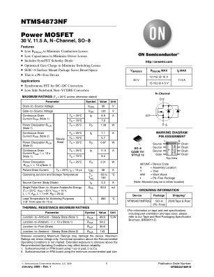 NTMS4873NF datasheet cover page