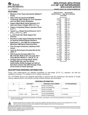 SN74LVTH16240 datasheet cover page