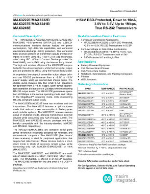 MAX3222E-MAX3246E datasheet cover page
