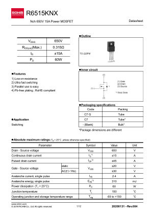 R6515KNX 数据手册首页
