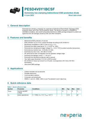 PESD4V0Y1BCSFYL datasheet cover page