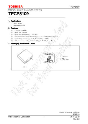 TPCP8109 datasheet cover page