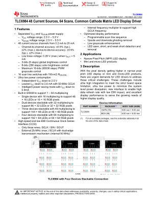 TLC6984 数据手册首页