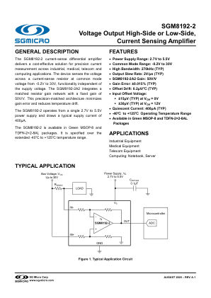 SGM8192-2 datasheet cover page