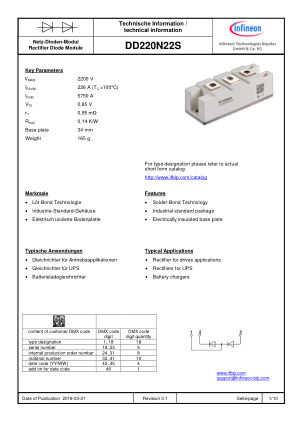 DD220N22S 数据手册首页