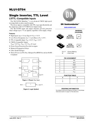 NLU1GT04 datasheet cover page