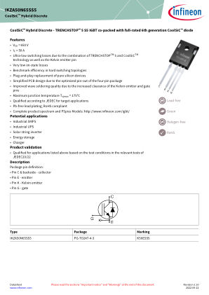 IKZA50N65SS5 datasheet cover page