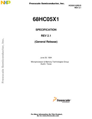 HC05X1GRS datasheet cover page